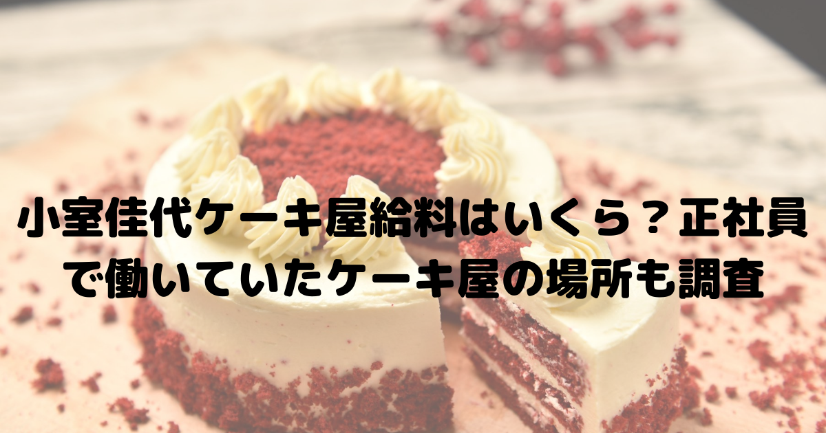 小室佳代ケーキ屋給料はいくら 正社員で働いていたケーキ屋の場所も調査 おひさまblog